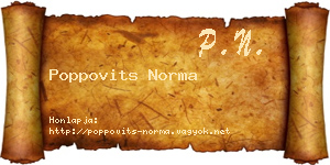 Poppovits Norma névjegykártya